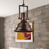 Bronze/Rust/Chrome Finish 1 Head Pendant Lamp Industrial Metallic cone Hanging Ceiling Light, 14"/16" Width Clearhalo 'Art Deco Pendants' 'Cast Iron' 'Ceiling Lights' 'Ceramic' 'Crystal' 'Industrial Pendants' 'Industrial' 'Metal' 'Middle Century Pendants' 'Pendant Lights' 'Pendants' 'Tiffany' Lighting' 962117