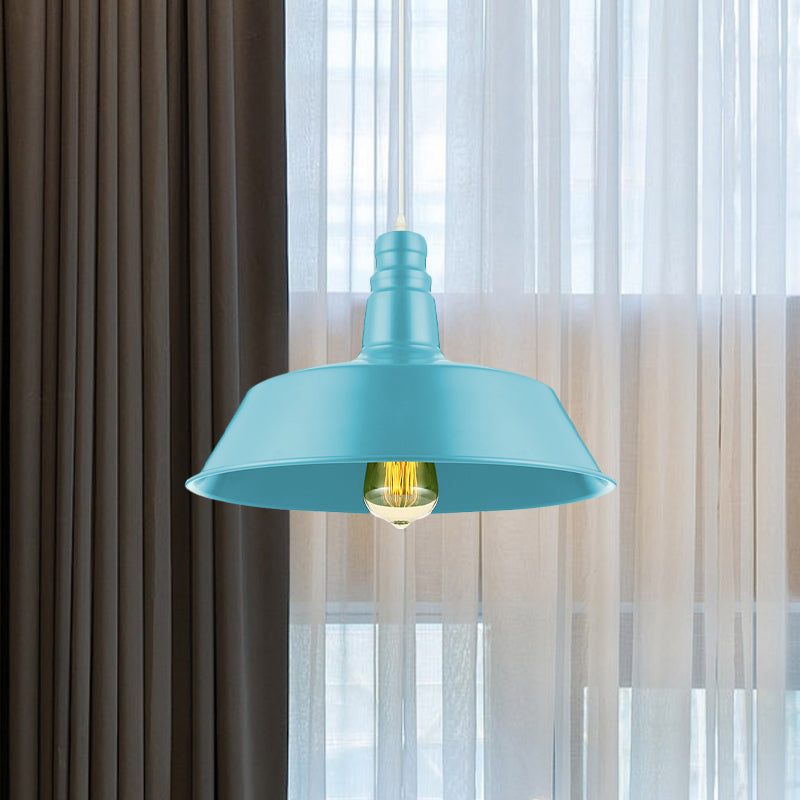 10/14 Inch Wide Barn Living Room Pendant Lighting Industrial Style Metal 1 Bulb Pink/Yellow Hanging Light with Adjustable Cord Clearhalo 'Art Deco Pendants' 'Cast Iron' 'Ceiling Lights' 'Ceramic' 'Crystal' 'Industrial Pendants' 'Industrial' 'Metal' 'Middle Century Pendants' 'Pendant Lights' 'Pendants' 'Tiffany' Lighting' 962135