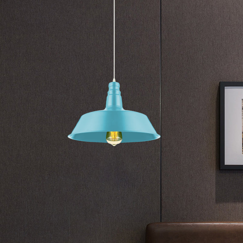 10/14 Inch Wide Barn Living Room Pendant Lighting Industrial Style Metal 1 Bulb Pink/Yellow Hanging Light with Adjustable Cord Clearhalo 'Art Deco Pendants' 'Cast Iron' 'Ceiling Lights' 'Ceramic' 'Crystal' 'Industrial Pendants' 'Industrial' 'Metal' 'Middle Century Pendants' 'Pendant Lights' 'Pendants' 'Tiffany' Lighting' 962136