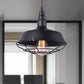 White Inner/Black Wire Guard Pendant Lighting with Barn Shade Vintage Wrought Iron 1 Light Kitchen Suspended Light Clearhalo 'Art Deco Pendants' 'Black' 'Cast Iron' 'Ceiling Lights' 'Ceramic' 'Crystal' 'Industrial Pendants' 'Industrial' 'Metal' 'Middle Century Pendants' 'Pendant Lights' 'Pendants' 'Rustic Pendants' 'Tiffany' Lighting' 962148