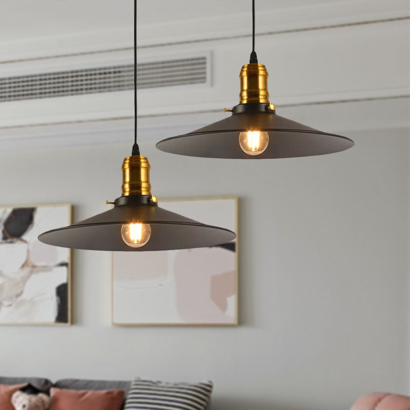 1/2/3-Pack Cone Metallic Hanging Light Industrial Style 8.5"/10" Wide 1 Bulb Dining Table Pendant Lamp in Black Finish Clearhalo 'Art Deco Pendants' 'Black' 'Cast Iron' 'Ceiling Lights' 'Ceramic' 'Crystal' 'Industrial Pendants' 'Industrial' 'Metal' 'Middle Century Pendants' 'Pendant Lights' 'Pendants' 'Rustic Pendants' 'Tiffany' Lighting' 962173