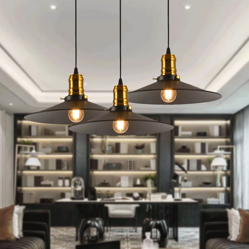 1/2/3-Pack Cone Metallic Hanging Light Industrial Style 8.5"/10" Wide 1 Bulb Dining Table Pendant Lamp in Black Finish Clearhalo 'Art Deco Pendants' 'Black' 'Cast Iron' 'Ceiling Lights' 'Ceramic' 'Crystal' 'Industrial Pendants' 'Industrial' 'Metal' 'Middle Century Pendants' 'Pendant Lights' 'Pendants' 'Rustic Pendants' 'Tiffany' Lighting' 962174