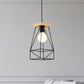 Metal Cage Shade Pendant Light Modern Nordic 1 Head Living Room Ceiling Light Fixture in Black/Blue Clearhalo 'Ceiling Lights' 'Modern Pendants' 'Modern' 'Pendant Lights' 'Pendants' Lighting' 962196