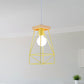 Metal Cage Shade Pendant Light Modern Nordic 1 Head Living Room Ceiling Light Fixture in Black/Blue Clearhalo 'Ceiling Lights' 'Modern Pendants' 'Modern' 'Pendant Lights' 'Pendants' Lighting' 962206