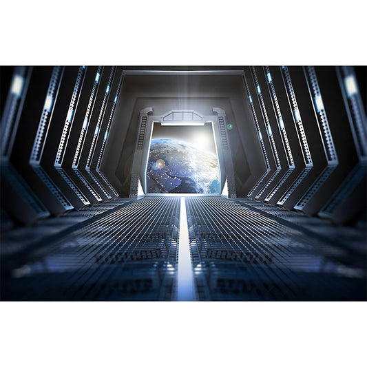 Full Contemporary Mural Wallpaper Blue 3D Extensive Tunnel Wall Decor, Made to Measure Clearhalo 'Wall Decor' 'Wall Mural' 962601