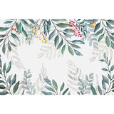 Full Nordic Mural Wallpaper Pastel Green Leaf and Stem Wall Decor, Made to Measure Clearhalo 'Wall Decor' 'Wall Mural' 962618