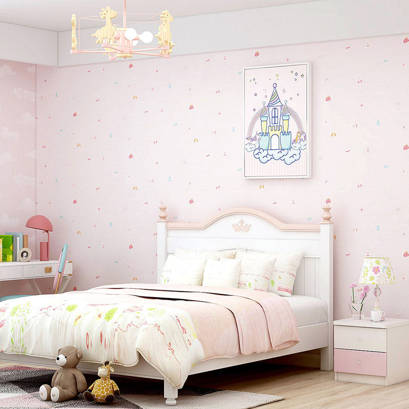 Cute Prince Style Wallpaper Roll for Girl's Bedroom Decoration in Soft Color, Non-Pasted, 33'L x 20.5"W Clearhalo 'Wall Decor' 'Wallpaper' 962665