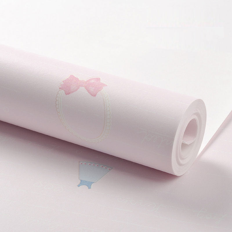 Cute Prince Style Wallpaper Roll for Girl's Bedroom Decoration in Soft Color, Non-Pasted, 33'L x 20.5"W Clearhalo 'Wall Decor' 'Wallpaper' 962667