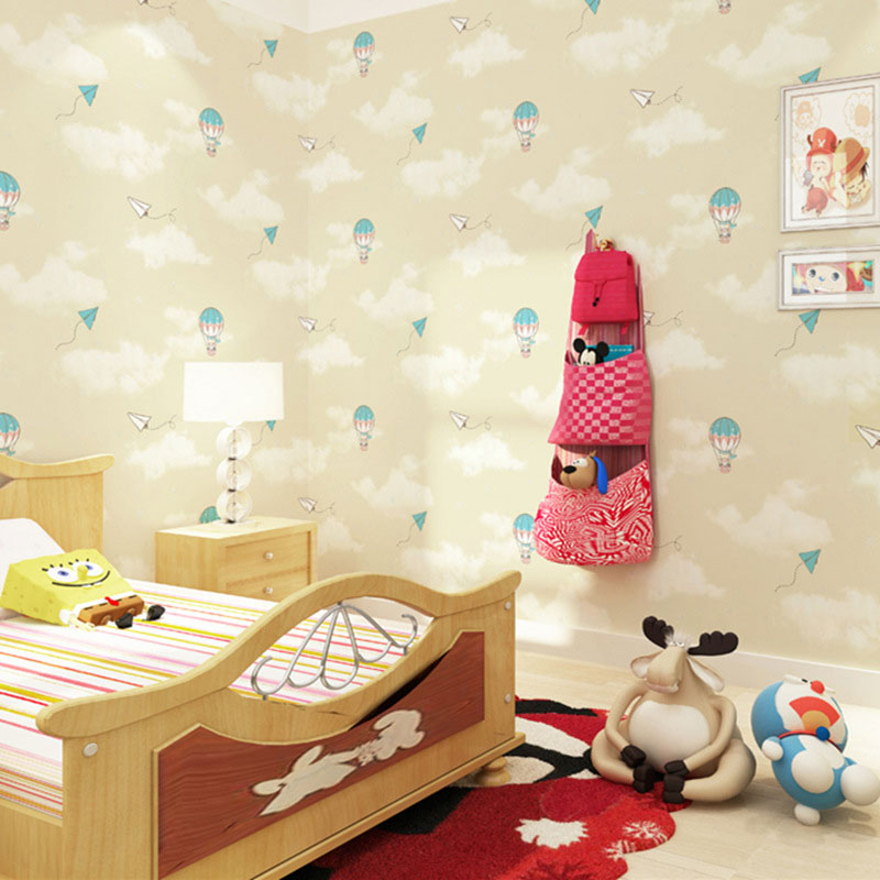 Illustration Style Balloon Wallpaper Pastel Color Wall Covering for Kid, 31-foot x 20.5-inch Beige Clearhalo 'Wall Decor' 'Wallpaper' 962763