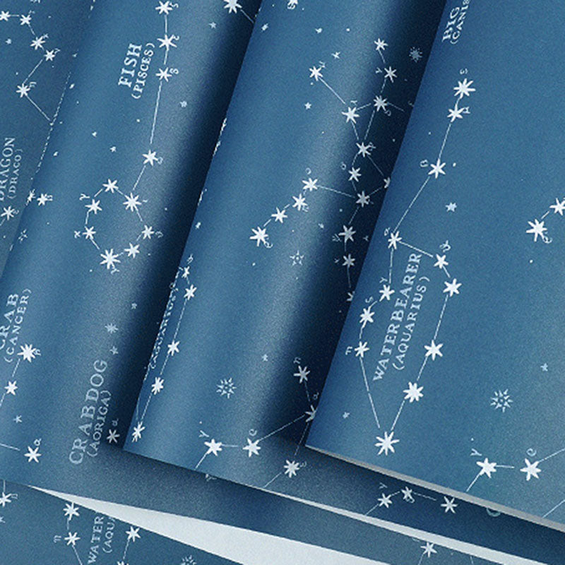 Contemporary Horoscope Wall Decor for Boy's Bedroom, 31'L x 20.5"W Wallpaper in Blue Color Clearhalo 'Wall Decor' 'Wallpaper' 962770