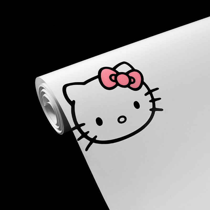 Illustration Style Cute Kitty Wallpaper for Girl's Bedroom in Pink Color, 20.5"W x 33'L Clearhalo 'Wall Decor' 'Wallpaper' 962800
