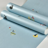 Decorative Sailing Boat Wallpaper Roll Non-Woven Material Contemporary Wall Art for Children, Easy to Remove Clearhalo 'Wall Decor' 'Wallpaper' 962804