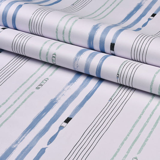 Stain-Resistant Stripe Wall Art Self-Adhesive Simple Wallpaper Roll for Kid's Bedroom
