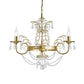 Candle Living Room Pendant Lamp Kit Modern Swag Crystal Strand 3 Bulbs Gold Hanging Chandelier Clearhalo 'Ceiling Lights' 'Chandeliers' 'Modern Chandeliers' 'Modern' Lighting' 963011