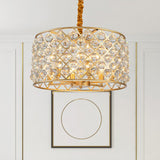 Crystal Balls Gold Finish Pendulum Light Lattice Diamond 6-Light Minimalism Ceiling Chandelier for Living Room Gold Clearhalo 'Ceiling Lights' 'Chandeliers' 'Modern Chandeliers' 'Modern' Lighting' 963022