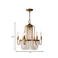 Crystal Strand Gold Chandelier Lighting Basket 6-Light Farmhouse Candle Hanging Pendant Clearhalo 'Ceiling Lights' 'Chandeliers' Lighting' options 963093