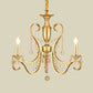 Gold 3-Light Ceiling Chandelier Countryside Metal Candelabra Pendant Lighting with Crystal Accent Clearhalo 'Ceiling Lights' 'Chandeliers' Lighting' options 963128