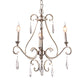 Crystal Teardrop Suspension Light Farmhouse 3 Heads Bedroom Candle Pendant Chandelier in Gold with Scroll Arm Clearhalo 'Ceiling Lights' 'Chandeliers' Lighting' options 963151