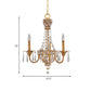 Retro Candelabra Chandelier Pendant Light 3-Head Metal Hanging Lamp Kit with Crystal Accent in Rust Clearhalo 'Ceiling Lights' 'Chandeliers' Lighting' options 963225