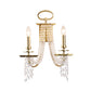 2-Light Crystal Strand Wall Mounted Light Modernism Gold Finish Candle Bedroom Wall Lamp Clearhalo 'Modern wall lights' 'Modern' 'Wall Lamps & Sconces' 'Wall Lights' Lighting' 963606
