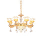 Crystal Flowers Up Chandelier Traditional 8 Bulbs Living Room Pendant Light Fixture in Gold Clearhalo 'Ceiling Lights' 'Chandeliers' Lighting' options 963688