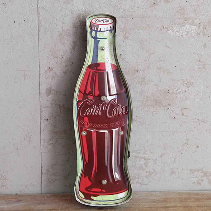 Soda Bottle Signboard Wall Lighting Ideas Vintage Iron Red LED Night Lamp for Shop Red A Clearhalo 'Night Lights' 'Wall Lights' Lighting' 964168