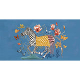 Classic Zebra and Flower Mural for Accent Wall, Big Wall Covering in Natural Color Clearhalo 'Wall Decor' 'Wall Mural' 965035