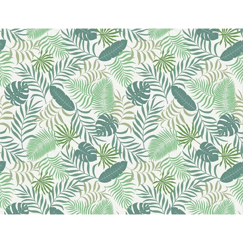 Soft Green Minimalist Mural Wallpaper Full Size Leaf and Stem Wall Decor for Coffee Shop Clearhalo 'Wall Decor' 'Wall Mural' 965279