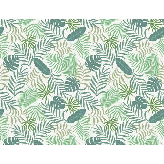 Soft Green Minimalist Mural Wallpaper Full Size Leaf and Stem Wall Decor for Coffee Shop