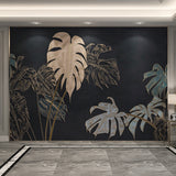Cool Tropical Leaf Wall Art for Living Room Modern Wall Mural, Made to Measure Clearhalo 'Wall Decor' 'Wall Mural' 965288