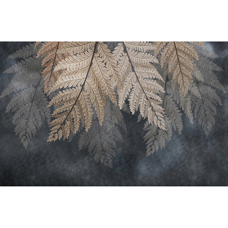 Tropical Fern Mural Wallpaper for Coffee Shop, Coffee and Brown, Made to Measure Clearhalo 'Wall Decor' 'Wall Mural' 965294