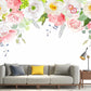 Illustration Style Floral Design Mural Extra Large Wall Covering for Living Room, Made to Measure Clearhalo 'Wall Decor' 'Wall Mural' 965312