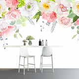 Illustration Style Floral Design Mural Extra Large Wall Covering for Living Room, Made to Measure Clearhalo 'Wall Decor' 'Wall Mural' 965313
