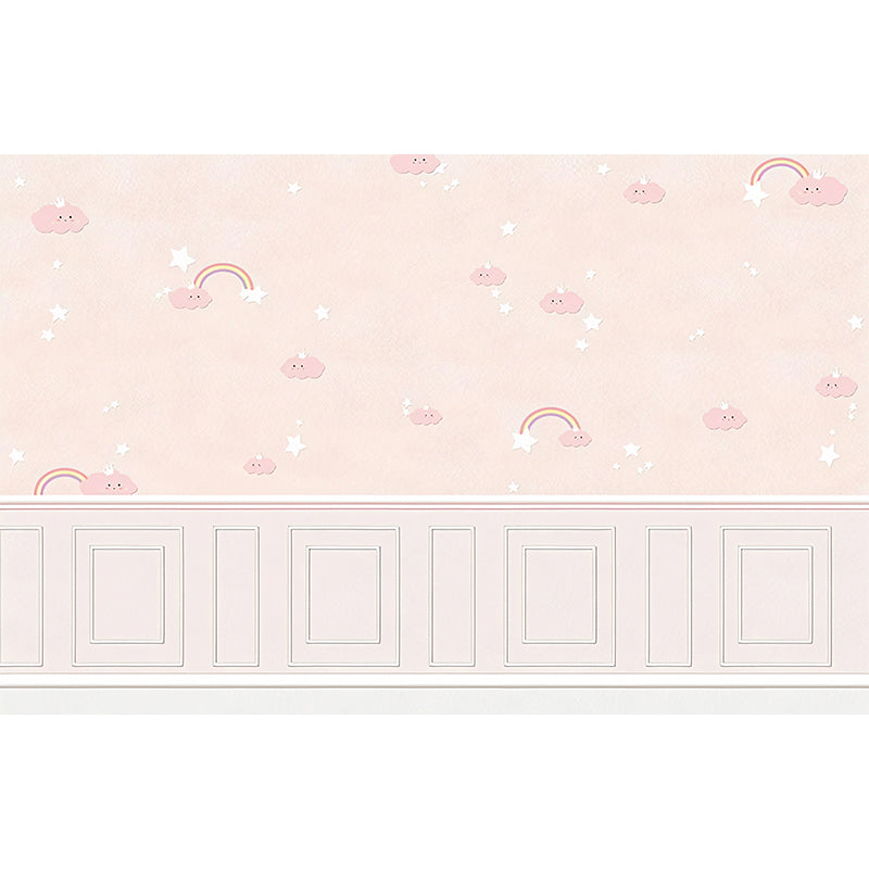 Extra Large Modern Wall Art Pastel Pink Cloud Wall Mural, Customized Size Available Clearhalo 'Wall Decor' 'Wall Mural' 965564