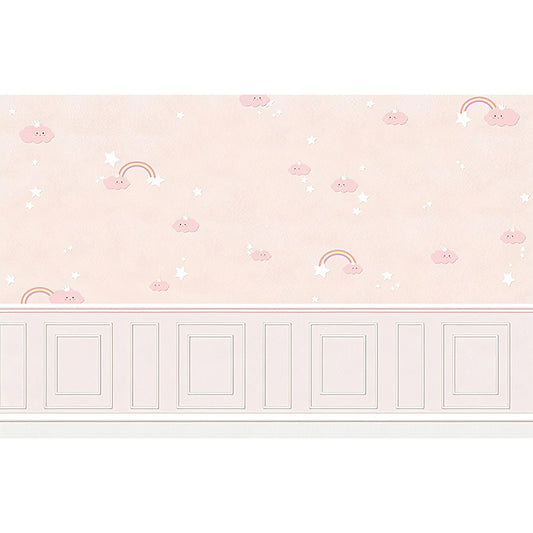 Extra Large Modern Wall Art Pastel Pink Cloud Wall Mural, Customized Size Available Clearhalo 'Wall Decor' 'Wall Mural' 965564