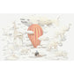 Simple Cartoon Balloon Mural in Orange and Grey Children's Bedroom Wall Art, Full Size Clearhalo 'Wall Decor' 'Wall Mural' 965589