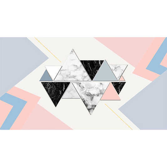 Soft Pink Geometries Mural Wallpaper Custom-Printed Wall Art for Restaurant Decoration