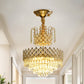 Gold LED Ceiling Pendant Lamp Vintage Crystal Layered Cone Shaped Chandelier for Corridor Clearhalo 'Ceiling Lights' 'Chandeliers' Lighting' options 965828