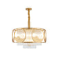 Square/Round Crystal Rods Drop Lamp Traditional 8 Lights Sitting Room Chandelier with Gold Frame Clearhalo 'Ceiling Lights' 'Chandeliers' Lighting' options 965855
