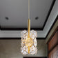 Hexagonal K9 Crystal Cylinder Drop Lamp Simplicity 6-Bulb Bedroom Hanging Pendant Light in Gold Clearhalo 'Ceiling Lights' 'Modern Pendants' 'Modern' 'Pendant Lights' 'Pendants' Lighting' 965899