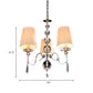 Conic Fabric Hanging Chandelier Modernist 3 Heads Restaurant Down Lighting with Gourd Crystal Decor in Chrome Clearhalo 'Ceiling Lights' 'Chandeliers' Lighting' options 965911