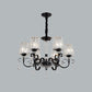 Cone Shade Hotel Ceiling Chandelier Retro Prismatic Crystal 3/6-Light Black Drop Pendant with Scroll Element Clearhalo 'Ceiling Lights' 'Chandeliers' Lighting' options 965915