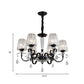 Cone Shade Hotel Ceiling Chandelier Retro Prismatic Crystal 3/6-Light Black Drop Pendant with Scroll Element Clearhalo 'Ceiling Lights' 'Chandeliers' Lighting' options 965916