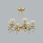 Gold Finish Wheel Chandelier Postmodern Metal 6-Head Living Room Hanging Lamp with Cone Crystal Shade Clearhalo 'Ceiling Lights' 'Chandeliers' Lighting' options 965924