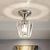 Minimalism Tapered Mini Ceiling Fixture 1-Light Crystal Semi Flush Mount Lighting Fixture in Chrome Chrome Clearhalo 'Ceiling Lights' 'Close To Ceiling Lights' 'Close to ceiling' 'Semi-flushmount' Lighting' 966002