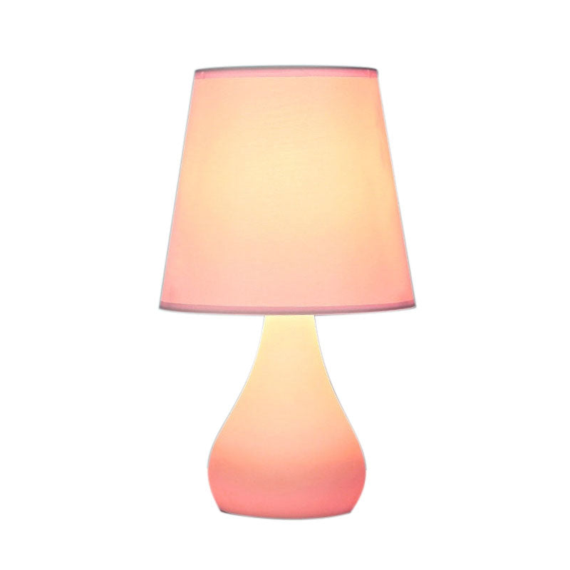 Ceramic Urn Table Lamp Nordic Style 1 Head Blue/Pink Night Reading Light with Fabric Shade Clearhalo 'Lamps' 'Table Lamps' Lighting' 966135