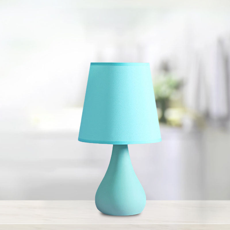 Ceramic Urn Table Lamp Nordic Style 1 Head Blue/Pink Night Reading Light with Fabric Shade Clearhalo 'Lamps' 'Table Lamps' Lighting' 966138