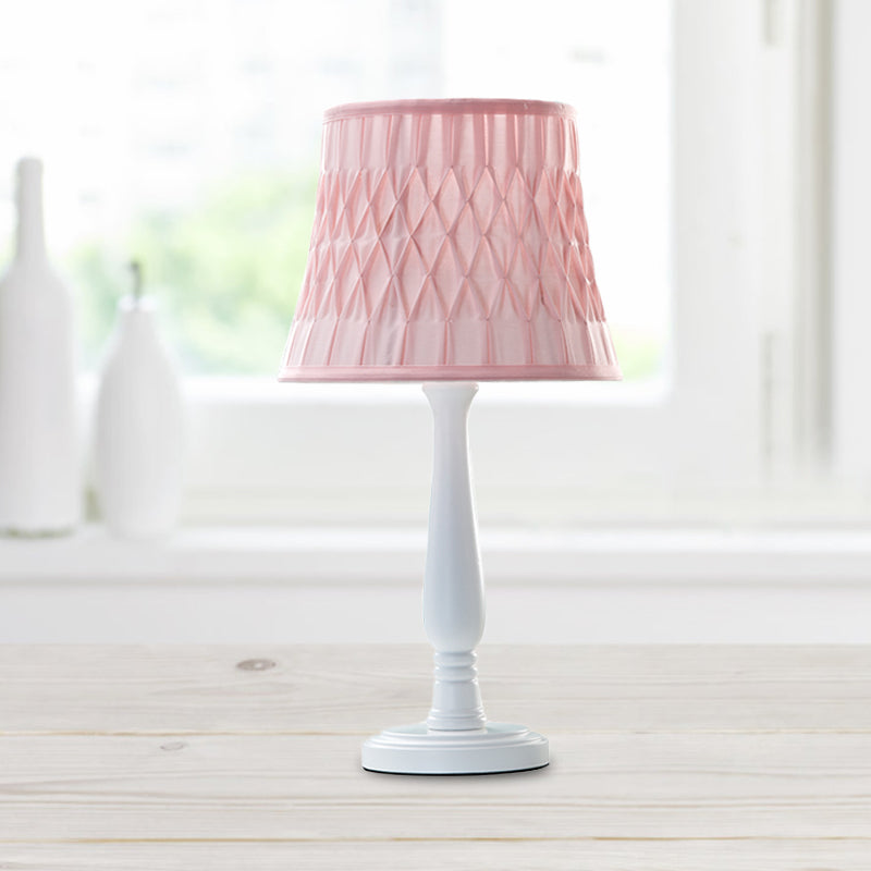 Macaron Barrel Shape Reading Book Light Wood 1 Bulb Bedroom Nightstand Lamp in Pink/Purple/Green Clearhalo 'Lamps' 'Table Lamps' Lighting' 966182