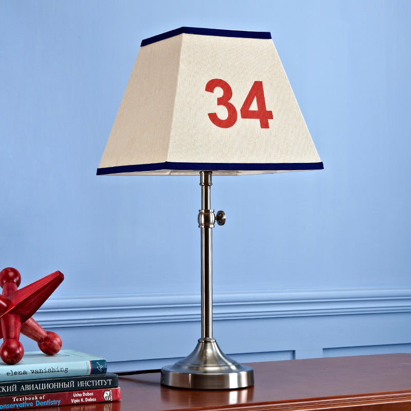 Pagoda Metal Table Lamp with Number Pattern Contemporary Single Light Beige Night Lighting for Bedroom Beige Clearhalo 'Lamps' 'Table Lamps' Lighting' 966193