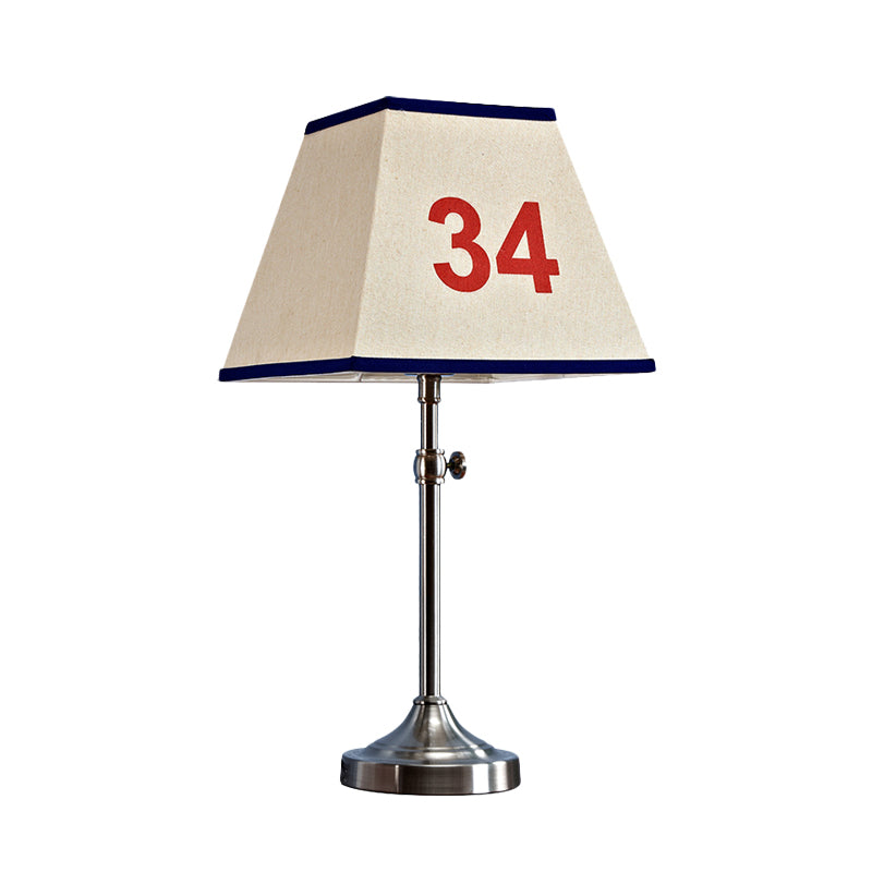 Pagoda Metal Table Lamp with Number Pattern Contemporary Single Light Beige Night Lighting for Bedroom Clearhalo 'Lamps' 'Table Lamps' Lighting' 966195